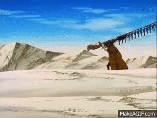 A Person Standing In The Middle Of A Snowy Desert With Makeagif.com Written In The Corner GIF