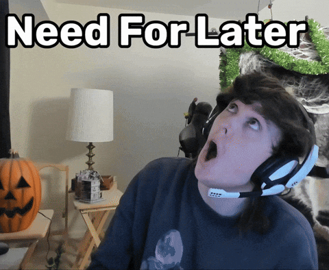 A Person Wearing A Headset With The Words Need For Later Written Above Them GIF