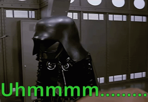 A Person Wearing A Helmet With The Words Uhmmmm Written Below It GIF