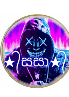 a person wearing a hoodie with a neon mask on their face and the word ' x ' on it
