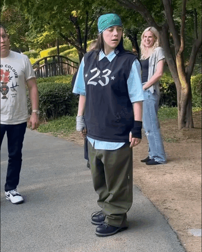 A Person Wearing A Shirt That Says 23 On It GIF