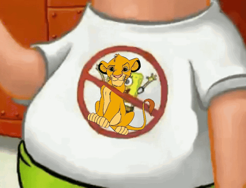 A Person Wearing A T-Shirt With A Picture Of A Lion In A No Sign GIF