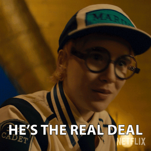 A Person Wearing Glasses And A Hat Says He 'S The Real Deal GIF