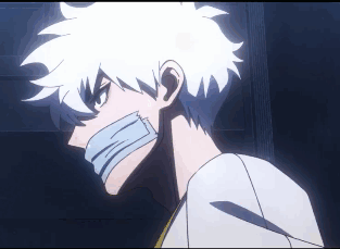 A Person With A Bandage On Their Mouth Is Looking At The Camera GIF