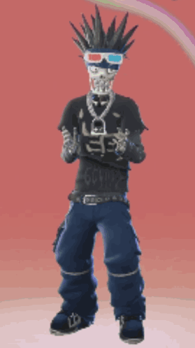 A Person With A Mohawk On Their Head Is Dancing GIF