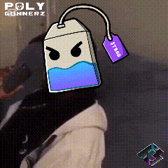A Person With A Tea Bag On Their Head With A Tag That Says ' Strange ' GIF