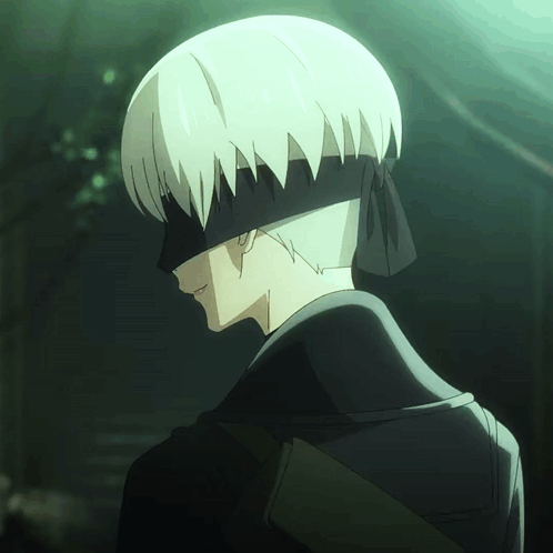 A Person With White Hair And A Black Headband GIF
