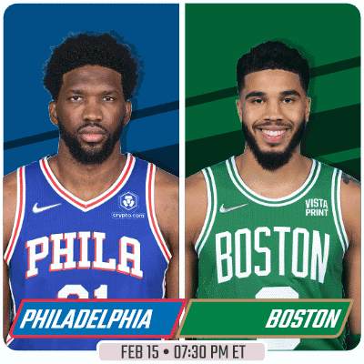 A Philadelphia And Boston Basketball Game Is Scheduled For Feb 15 At 7:30 Pm Et GIF