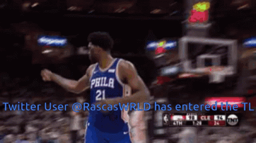 A Philadelphia Basketball Player Celebrates A Basket GIF