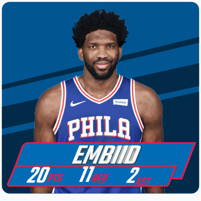 A Philadelphia Basketball Player Named Embiid Is Number 11 GIF
