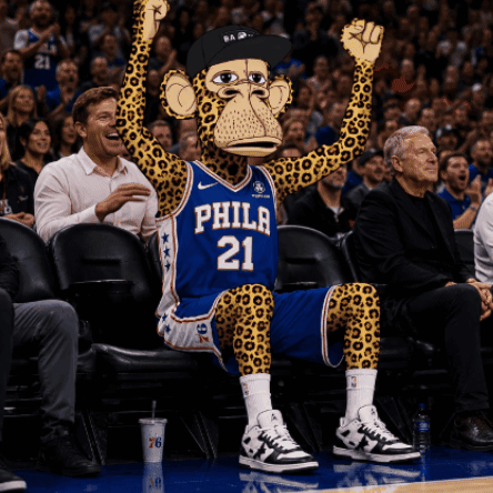 A Philadelphia Basketball Player With A Monkey Mask On GIF