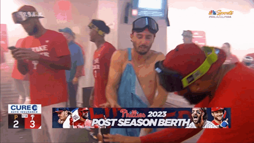 A Philadelphia Phillies Post Season Berth Advertisement On A Tv Screen GIF