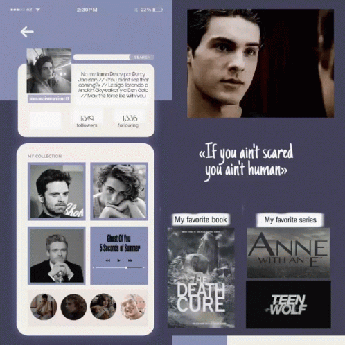 A Phone Screen Displays A Collection Of Books Including The Death Cure And Teen Wolf GIF