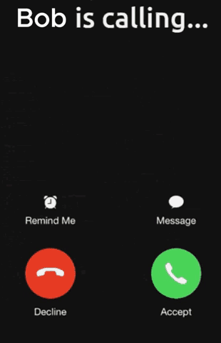 A Phone Screen Shows Bob Is Calling GIF