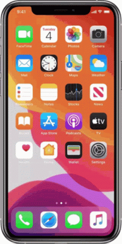 A Phone Screen Shows The Time As 9:41 On Tuesday 4 GIF