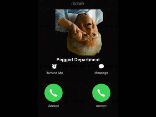 Phone Screen Showing Older Man And Pegged Department GIF