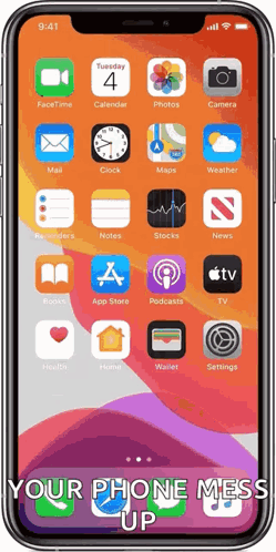 A Phone Screen With The Words Your Phone Mess Up At The Top GIF
