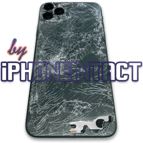 A Phone With A Cracked Screen Is Displayed With The Words Iphone Protect Written Below It GIF