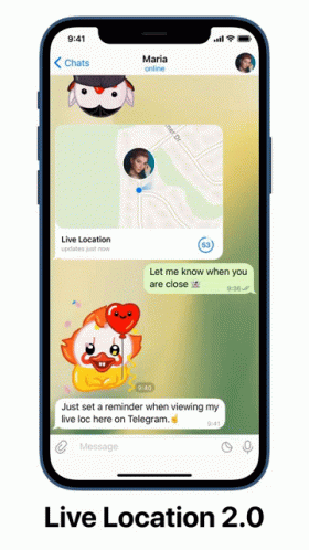 A Phone With A Live Location 2.0 App Open GIF
