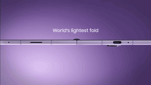 A Phone With The Words World 'S Lightest Fold On It GIF