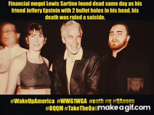 a photo of a man and woman with the caption financial mogul lewis sartino found dead