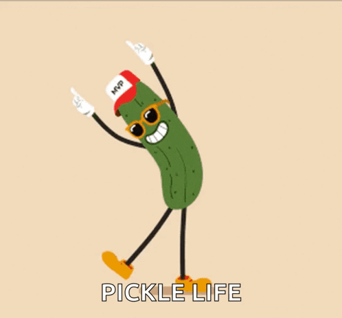 A Pickle Wearing Sunglasses And A Mvp Hat Is Giving The Middle Finger GIF