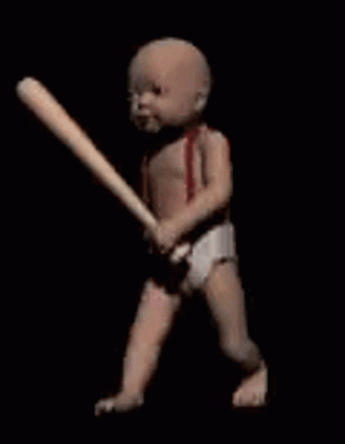 A Picture Of A Baby In A Diaper With The Words Touche Pas A Ma Meuf GIF