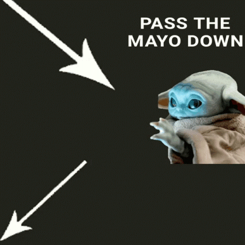 A Picture Of A Baby Yoda And A Bottle Of Miracle Whip Mayo GIF