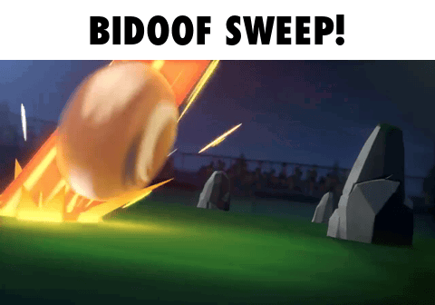 A Picture Of A Ball With The Words Bidoof Sweep GIF