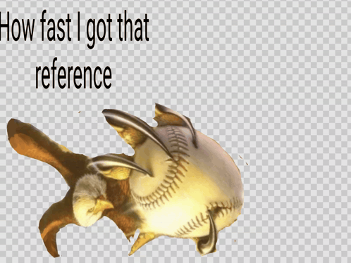 A Picture Of A Baseball With The Words How Fast I Got That Reference Above It GIF
