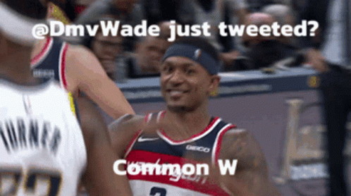 A Picture Of A Basketball Player With A Caption That Says @Dmvwade Just Tweeted GIF