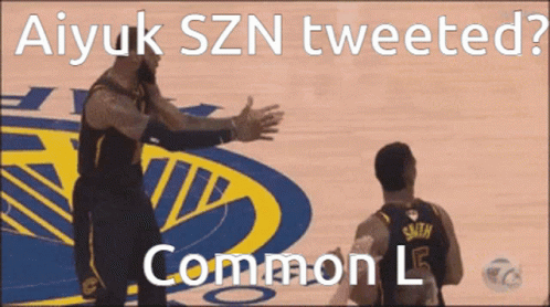 A Picture Of A Basketball Player With The Caption Aiyuk Szn Tweeted ? Common L GIF