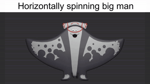 A Picture Of A Bat With The Words Horizontally Spinning Big Man GIF