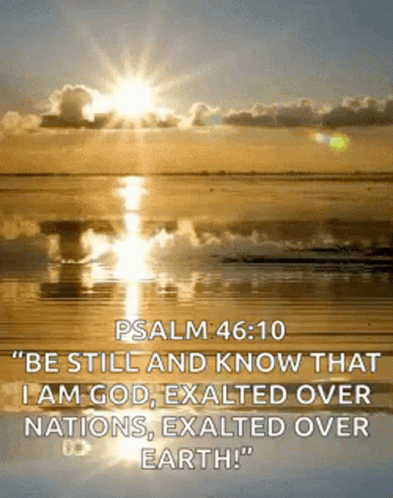 A Picture Of A Beach With A Bible Verse Written On It GIF