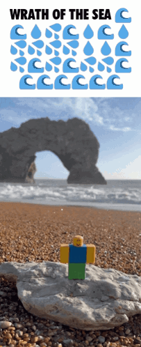 Beach With Wrath Of The Sea Text GIF
