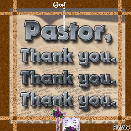 A Picture Of A Bible With The Words Pastor Thank You GIF