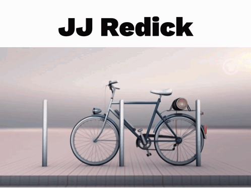 A Picture Of A Bicycle With The Name Jj Redick On The Top GIF