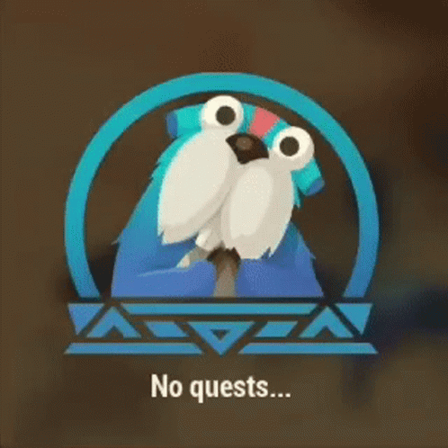 A Picture Of A Bird With The Words " No Guests " Underneath It GIF