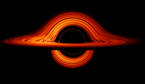 A Picture Of A Black Hole In Space With A Black Background GIF