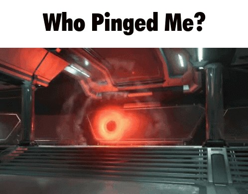 A Picture Of A Black Hole With The Words Who Pinged Me GIF