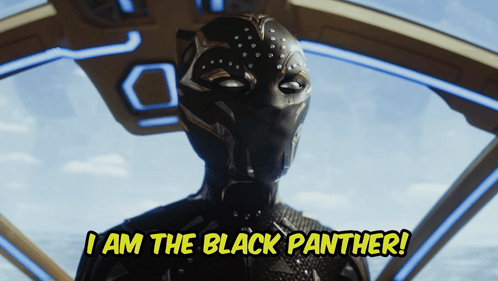 A Picture Of A Black Panther With The Words I Am The Black Panther GIF
