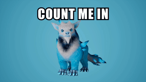 A Picture Of A Blue Dragon With The Words Count Me In GIF