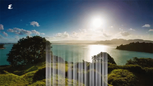 A Picture Of A Body Of Water With The Letter E Above It GIF