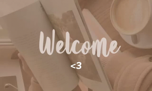 a picture of a book and a mirror with the words welcome < 3
