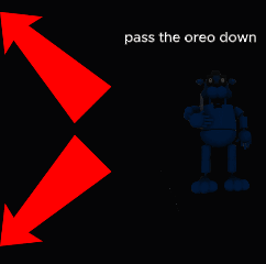 A Picture Of A Bottle Of Johnson 'S Baby Lotion Next To A Picture Of A Blue Robot With A Knife GIF