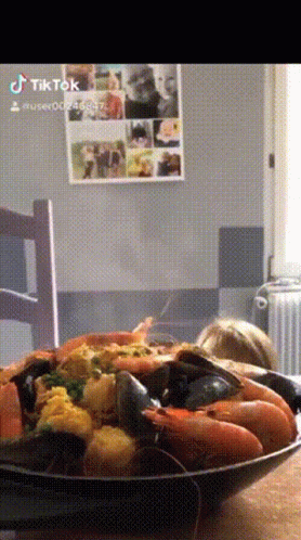 A Picture Of A Bowl Of Food With The Hashtag Tiktok On The Bottom GIF