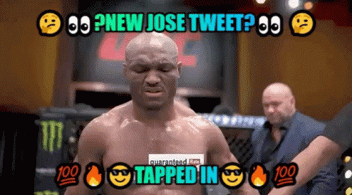 A Picture Of A Boxer With The Words New Jose Tweet Taped In Above Him GIF