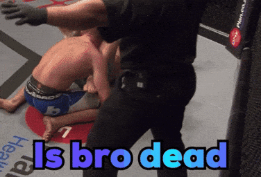 A Picture Of A Boxing Match With The Words Is Bro Dead GIF