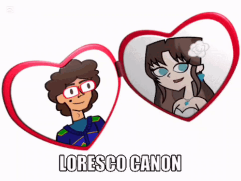 A Picture Of A Boy And A Girl With The Name Loresco Canon Written On The Bottom GIF