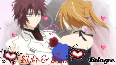 A Picture Of A Boy And A Girl With The Words " Shiki & Lina " On It GIF